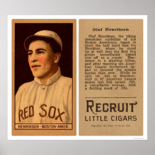 Póster Béisbol 1912 de Olaf Henriksen Red Sox