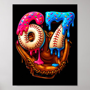 Póster Béisbol 67 Seis Siete Divertido 6 7 Meme Gen Alfa