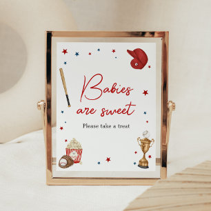 Póster Béisbol Baby Shower Los bebés son dulces