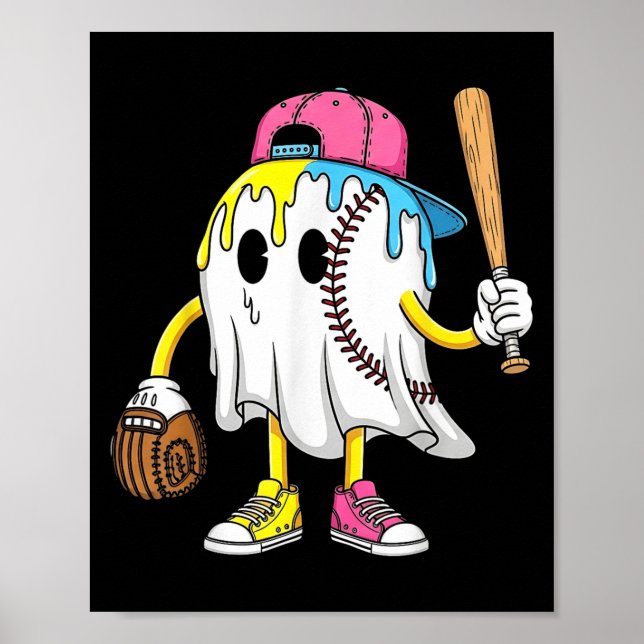 Póster Béisbol con gota de grano de hielo (Frente)