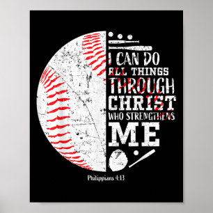 Póster Béisbol Cristiano Filipenses 4_13 Puedo Hacer Toda