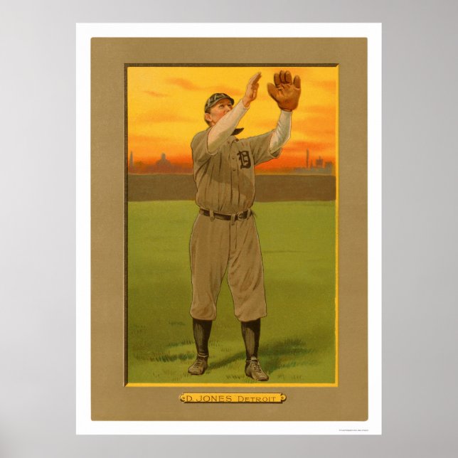 Póster Béisbol Davy Jones Tigers 1911 (Frente)
