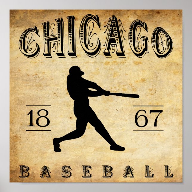Póster Béisbol de Chicago 1867 (Frente)