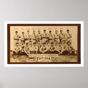 Póster Béisbol de los Tigres de Detroit 1913