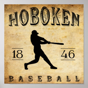 Póster Béisbol de Nueva Jersey de 1846