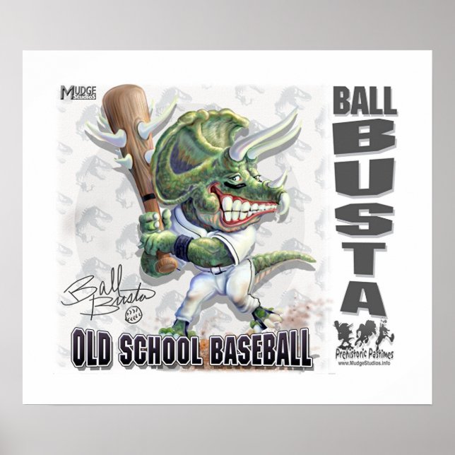 Póster Béisbol Dinosaur Ball Busta (Frente)