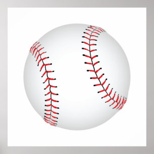 Póster Béisbol Diseño Béisbol con Color BG Personalizado