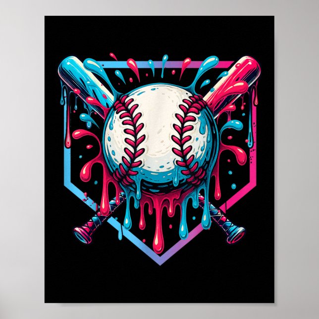 Póster Béisbol Drin Helado Crema Drip Jóvenes Bébeba (Frente)