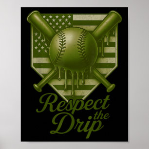 Póster Béisbol Drip Boys Ice Cream Camo Usa 4 De Julio