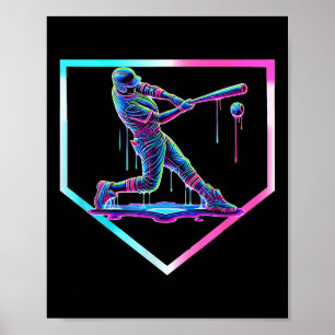 Póster Béisbol Drip Ice Cream Béisbol Home Plate Boys B