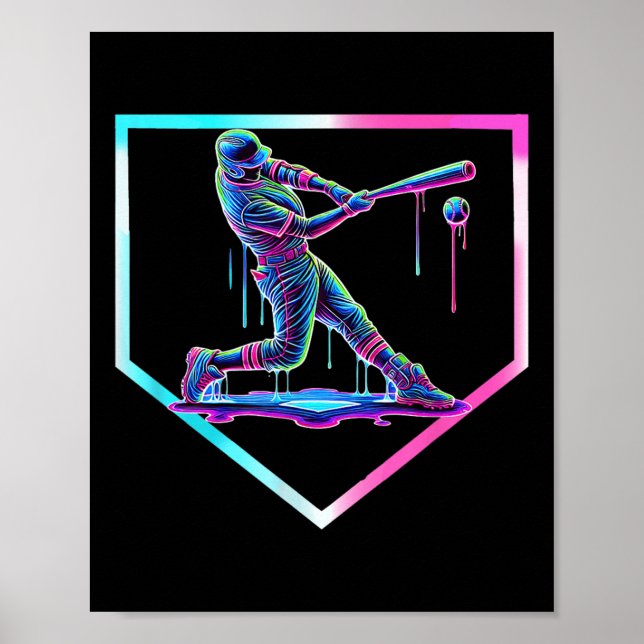 Póster Béisbol Drip Ice Cream Béisbol Home Plate Boys B (Frente)