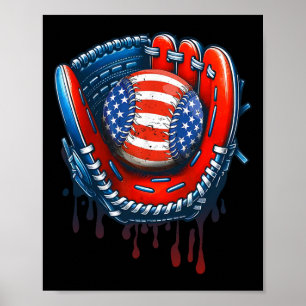 Póster Béisbol Drip Ice Cream Sprinkles 4 De Julio Base