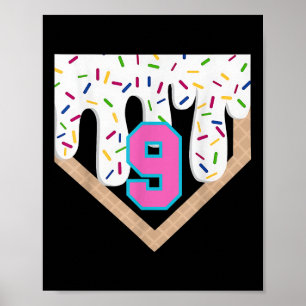 Póster Béisbol Drip Noveno Cumpleaños Plate Boys Jóvenes