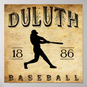 Póster Béisbol Duluth Minnesota 1886
