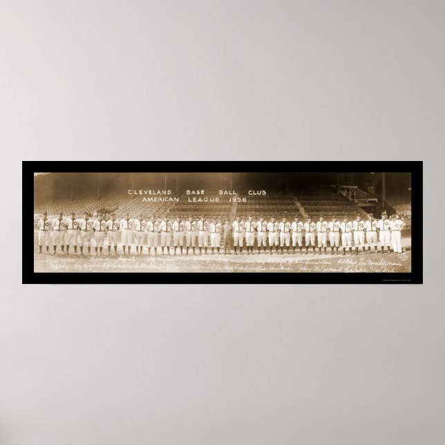 Póster Béisbol en Cleveland Photo 1936 (Frente)