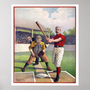 PÓSTER BÉISBOL EN EL HOGAR EN 1895