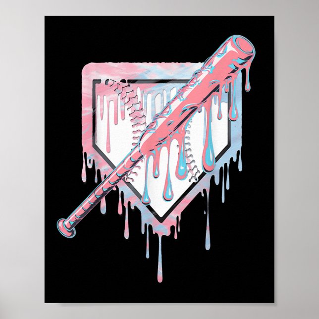 Póster Béisbol Ice Cream Dripping Baseball Home Plate Dr. (Frente)