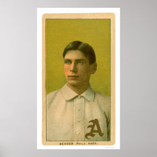 Póster Béisbol Jefe Bender 1909