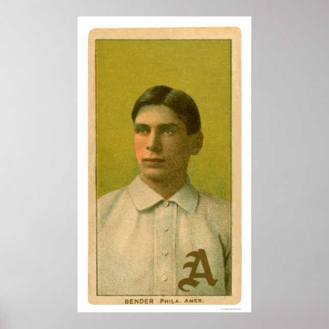 Póster Béisbol Jefe Bender 1909 (Frente)