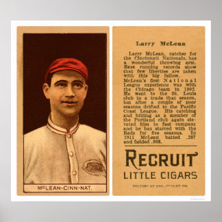 Póster Béisbol Larry McLean Reds 1912