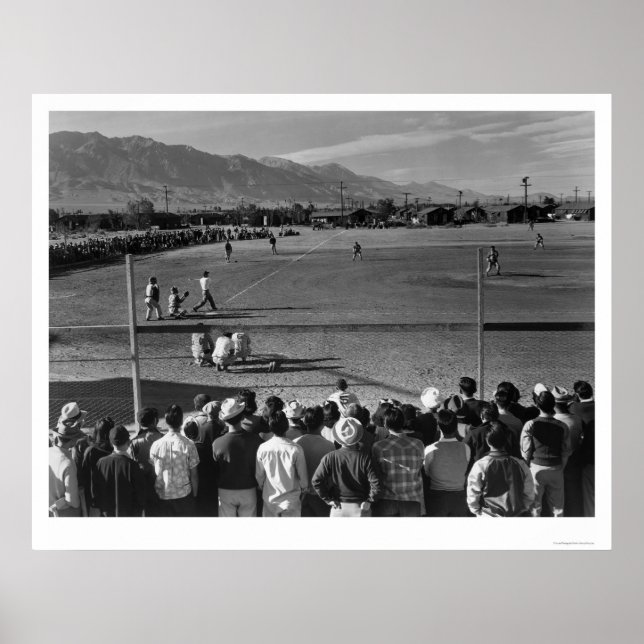 Póster Béisbol Manzanar Ansel Adams 1943 (Frente)