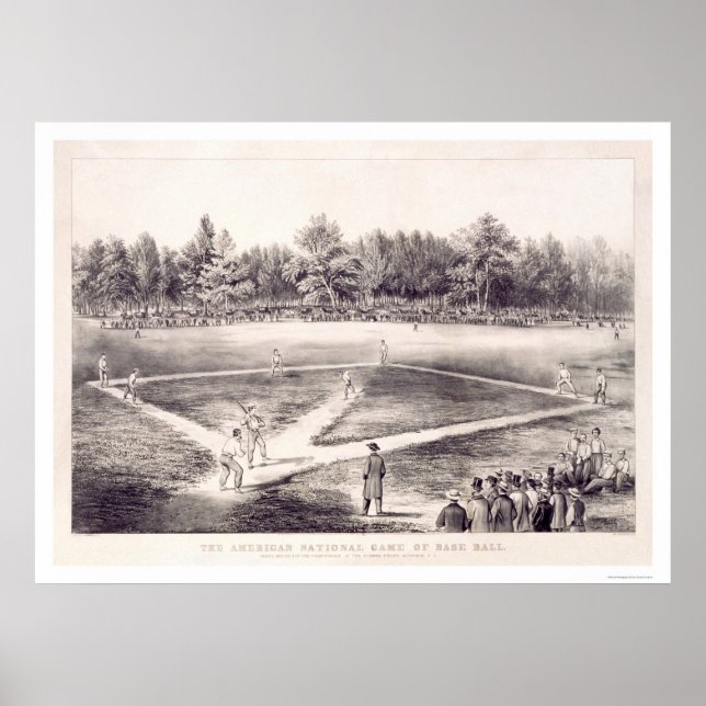 Póster Béisbol nacional de pasatiempos de 1866 (Frente)