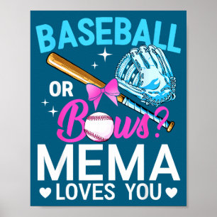 Póster Béisbol o lazos mema ama la revelación de género n