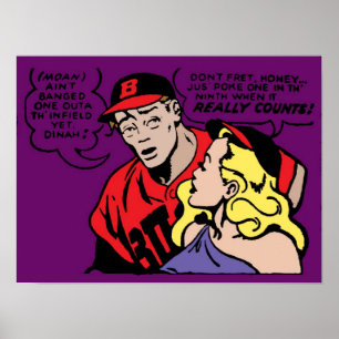 Póster Béisbol Playa y su Chica