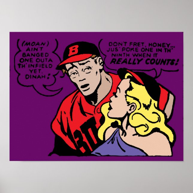 Póster Béisbol Playa y su Chica (Frente)