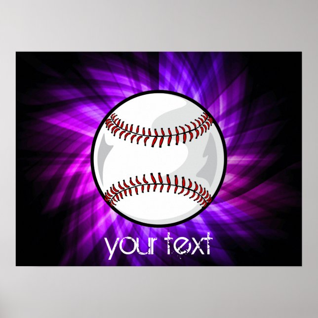 Póster Béisbol púrpura; Softbol (Frente)