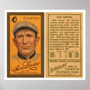 Póster Béisbol Sam Leever Pirates 1911