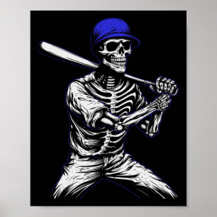 Póster Béisbol Skeleton Halloween