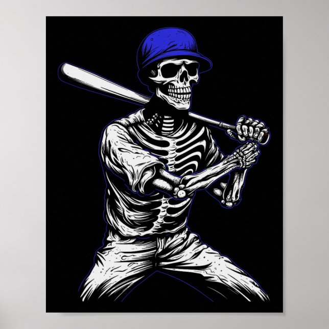Póster Béisbol Skeleton Halloween (Frente)