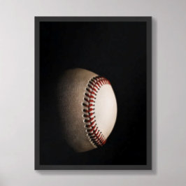 Póster Béisbol Texturizado Oscuro Minimalista