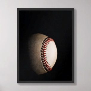 Póster Béisbol Texturizado Oscuro Minimalista