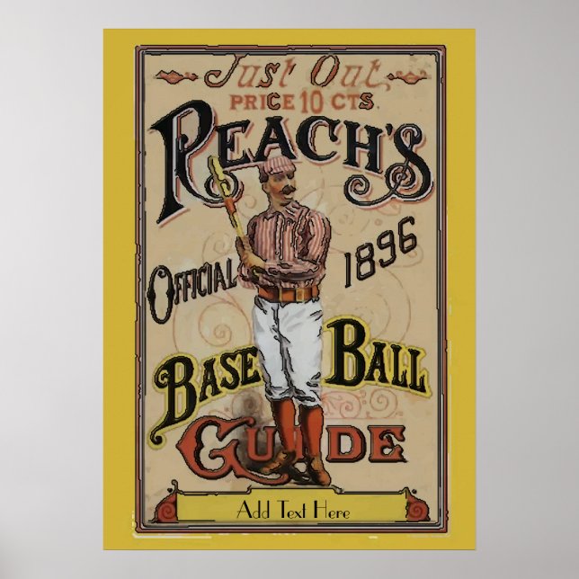 Póster Béisbol vintage 1886 Añadir texto
