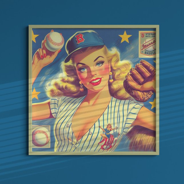 Póster Béisbol vintage pin-up (Subido por el creador)