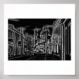 Póster Belarús Hrodna Grodno Poster de Arquitectura Estil