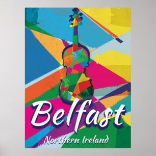 Póster Belfast, poster de viajes de cosecha de Irlanda de