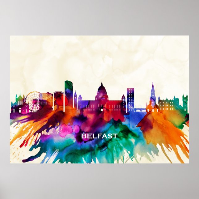Póster Belfast Skyline (Frente)