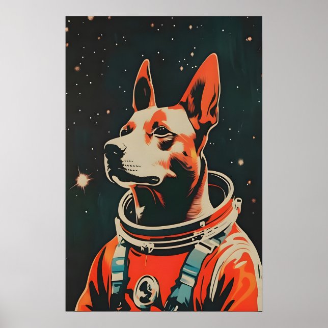 Póster Belgian Malinois Astronaut Poster, Belgian (Frente)