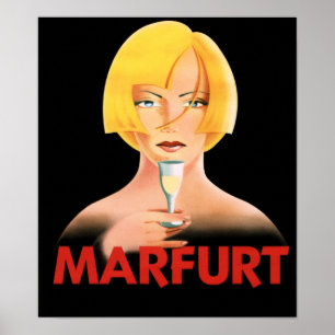 Póster BÉLGICA CHAMPAGNE MARFURT Y Vino Vintage alcohól