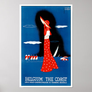 Póster Bélgica: la costa