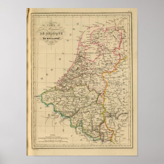Póster Bélgica y Holanda, 1812 (Frente)