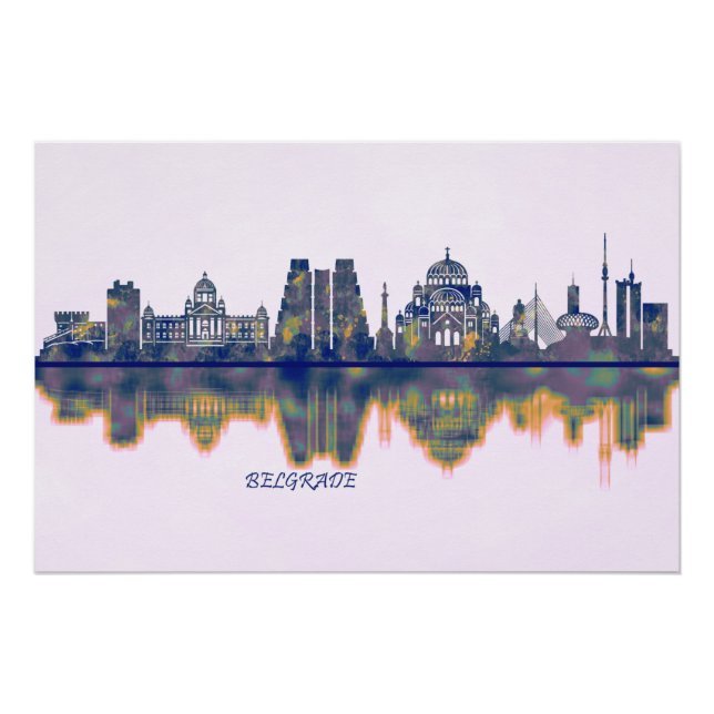 Póster Belgrade Skyline (Anverso)