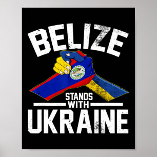 Póster Belice Apoya a Ucrania Camisetas de la Bandera Ucr