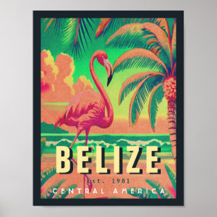 Póster Belice Centroamérica Vieja tropical de los años 19