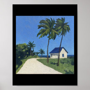 Póster Belice paisaje estilo de pintura post-impresionist