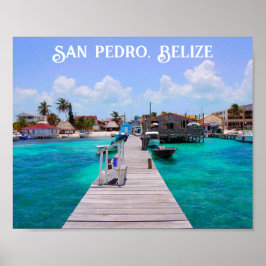 Póster Belice San Pedro Beach Ambergris Caye