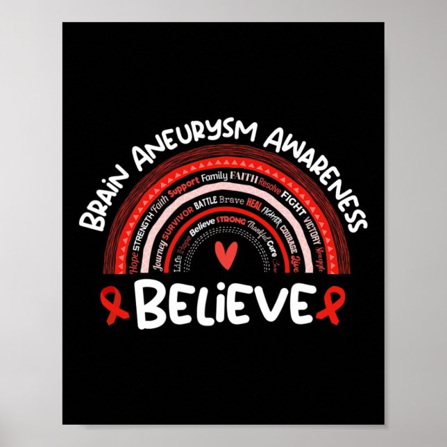 Póster Believe Brain Aneurysm Awareness Month Brain Aneur (Frente)